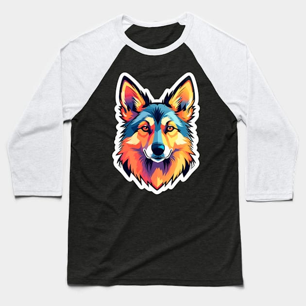 German Shepherd Dog Illustration Baseball T-Shirt by FluffigerSchuh